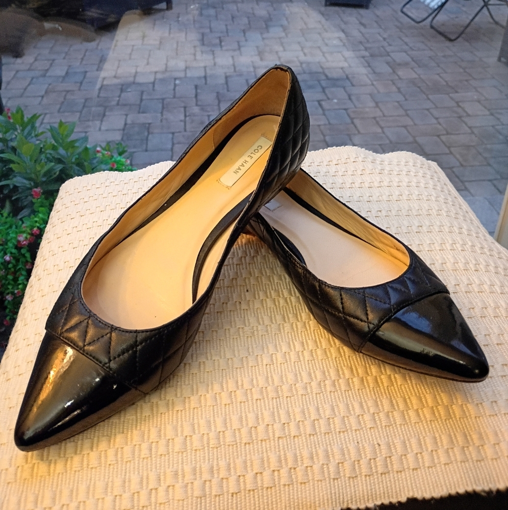 Cole Haan Black Quilted Flats